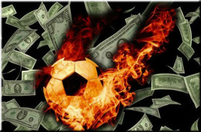 Soccer ball and money